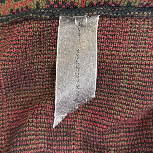 Moon Collection Cardigan Sweater Women's Medium Multicolor Plaid Buttonless Knit - Picture 5 of 8